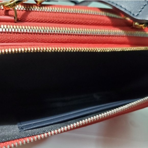 NEW WANT LES ESSENTIELS Petra Zip Red Orange Navy Crossbody Belt Bag Wallet - Picture 12 of 13